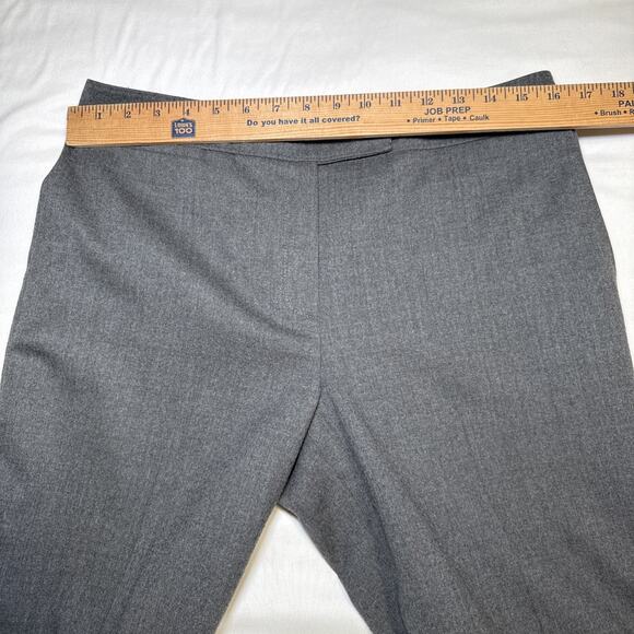 Talbots Womens Petite 12P Italian Wool Pants Gray Lined Wide Leg Cuffed Career - Picture 4 of 13
